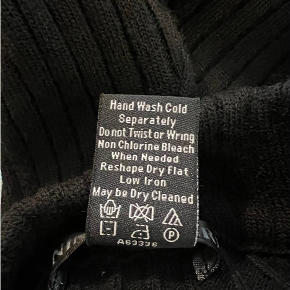 Nina Leonard Women's Sweater in Black Acrylic Wool Blend Funnel Neck Size XL - Picture 5 of 5